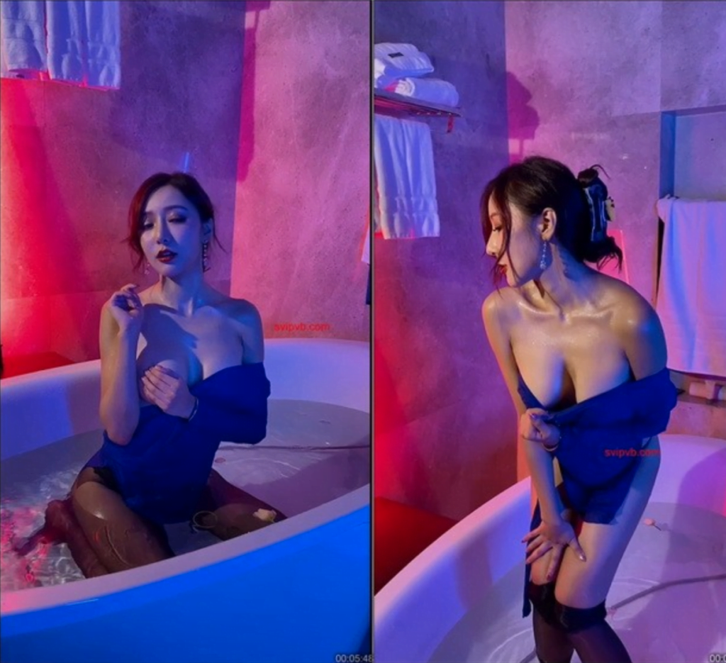 秀人模特系列|王馨瑶视频写真 抹油蓝衣浴缸黑丝