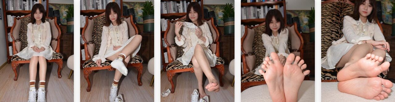 Sexy Asian Girls Feet | 可爱的小女生冰凌性感的36码小脚丫棉袜